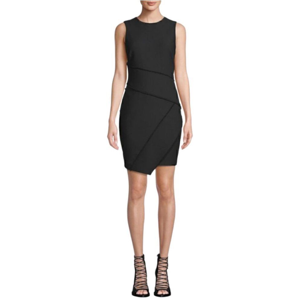 Cinq à Sept Josie Asymmetric Mini Dress in Black Cocktail & Party Size 6 NWT